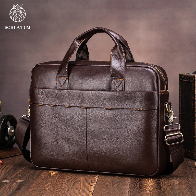 Luxury Bags That Fit Laptop - Genuine Leather Men's Briefcase Soft Luxury