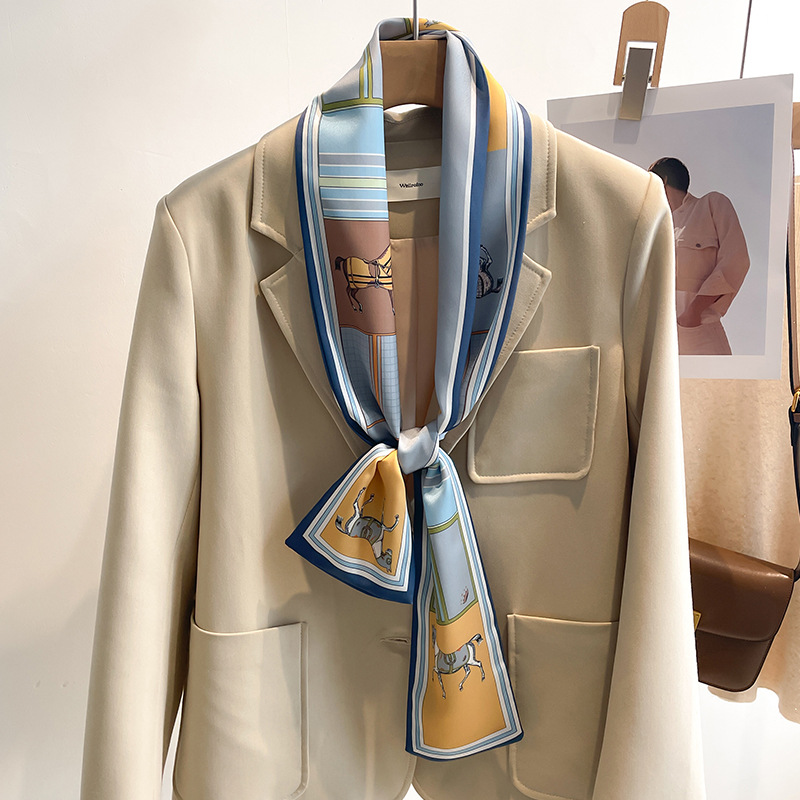 Luxury Bags And Accessories - 2026 Women Luxury Print Skinny Silk