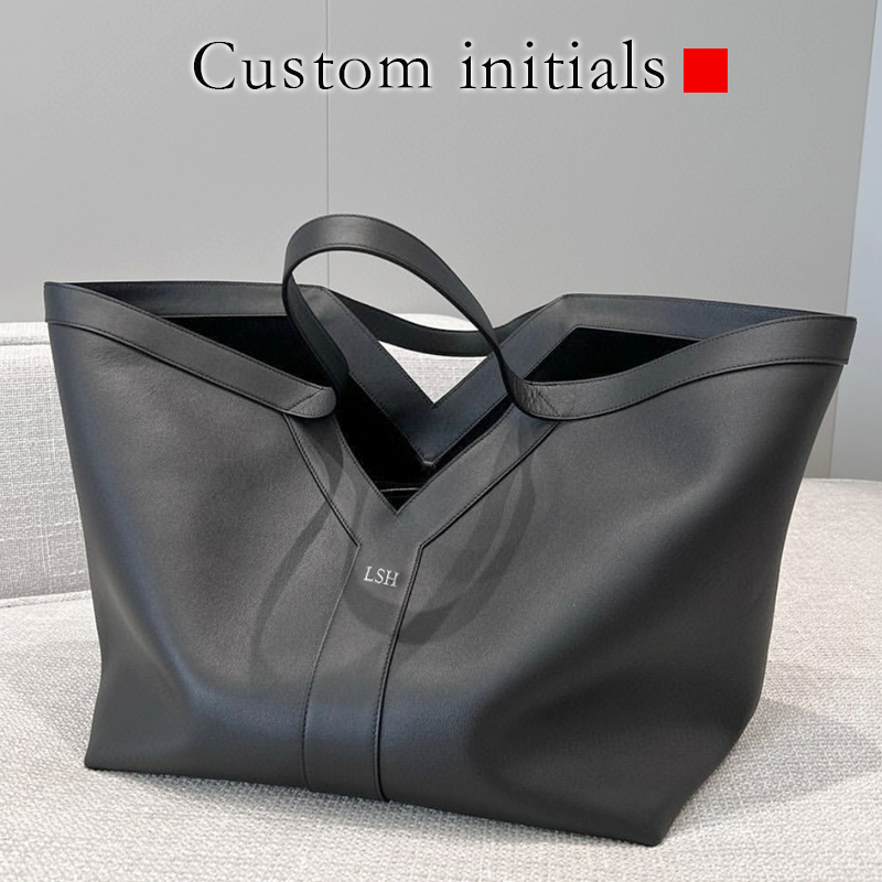 Luxury Bags Vintage - Custom Initials Oversize Tote Bags For