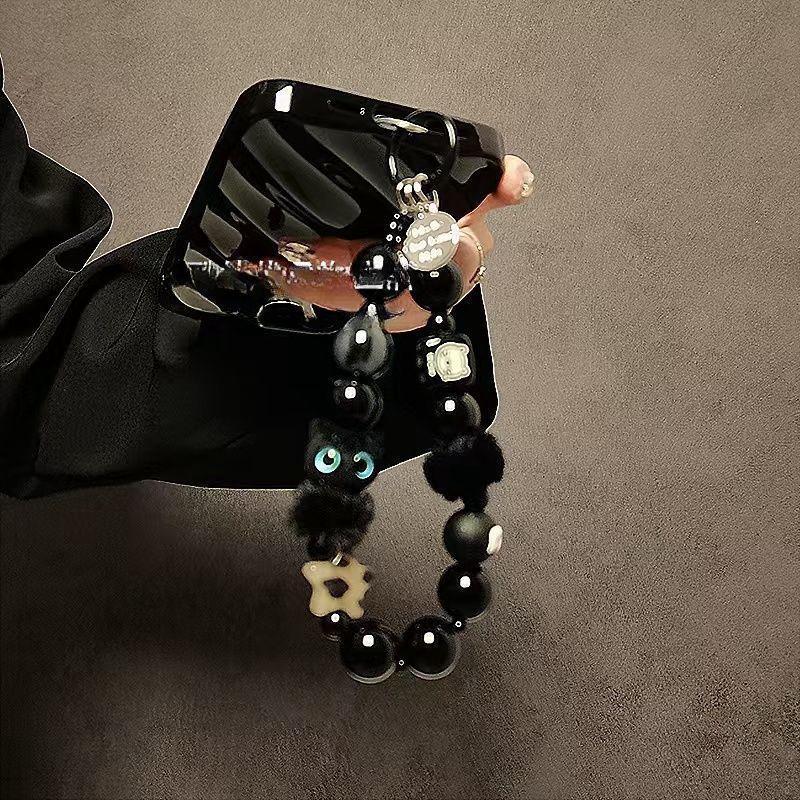 Luxury Bags And Accessories - Luxury Black Fluffy Cat Mobile Phone