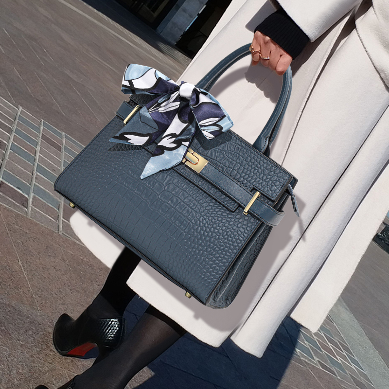 Luxury Bags Hermes - Aidrani Light Luxury Crocodile Pattern Genuine