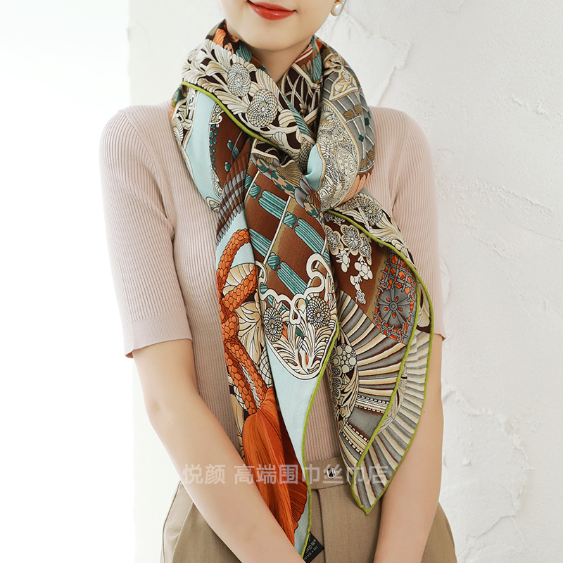 Luxury Bags And Accessories - Luxury Designer Silk Wool Scarf Women
