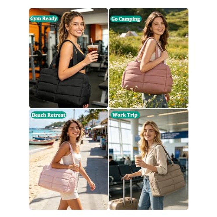 Gym Bag for Women, Lightweight - Weekender Bag Duffle recension och pris