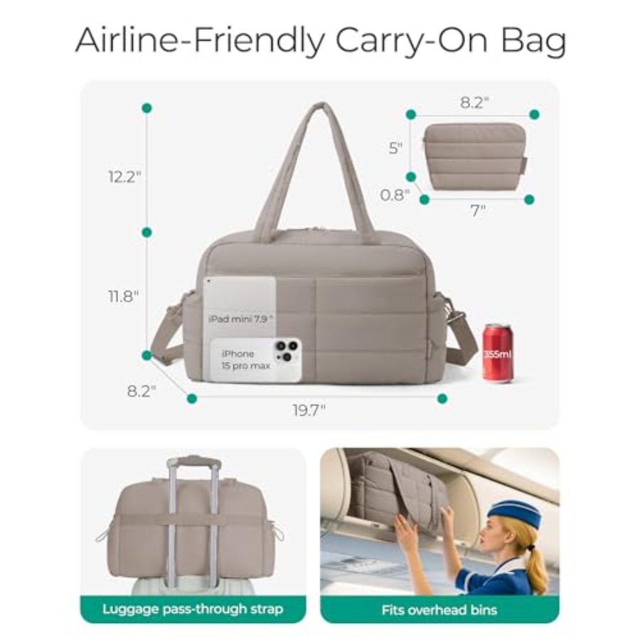 Gym Bag for Women, Lightweight - Weekender Bag Duffle recension och pris