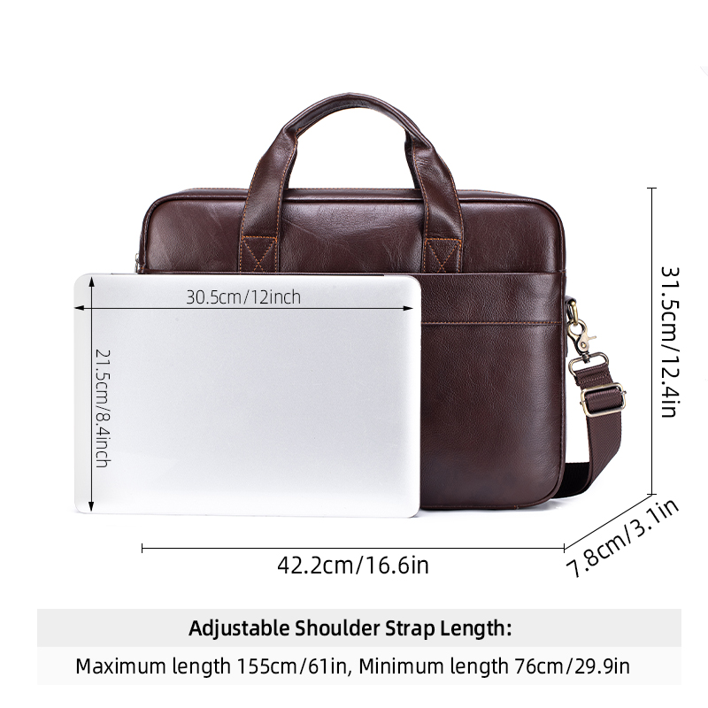 Genuine Leather Men's Briefcas - Luxury Bags That Fit Laptop recension och pris