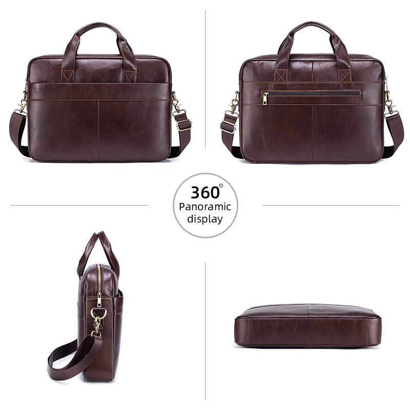 Genuine Leather Men's Briefcas - Luxury Bags That Fit Laptop recension och pris
