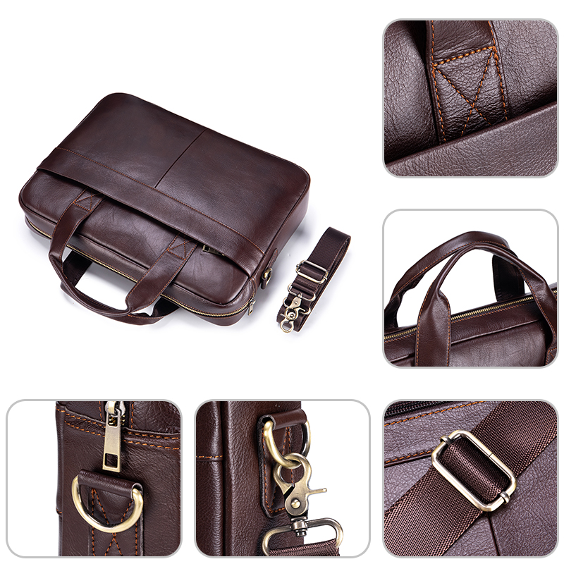 Genuine Leather Men's Briefcas - Luxury Bags That Fit Laptop recension och pris