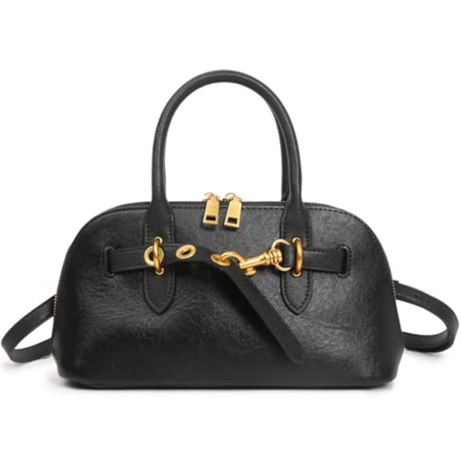 Genuine Leather Satchel Crossb - Structured Handbag Top Handle recension och pris