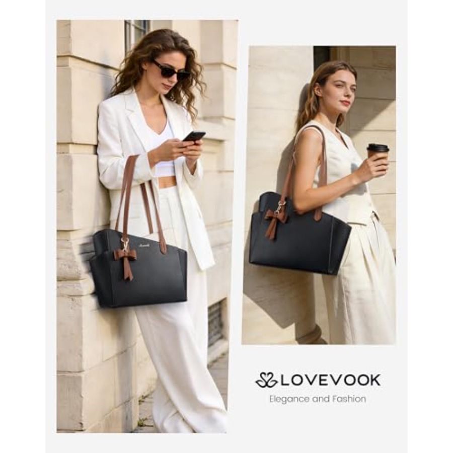 LOVEVOOK Tote Purse for Women  - Structured Handbag Top Handle recension och pris