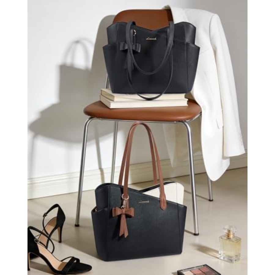 LOVEVOOK Tote Purse for Women  - Structured Handbag Top Handle recension och pris