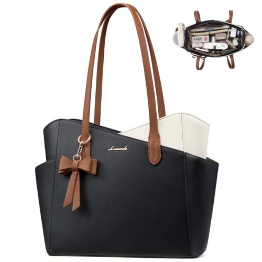LOVEVOOK Tote Purse for Women, - Structured Handbag Top Handle recension och pris