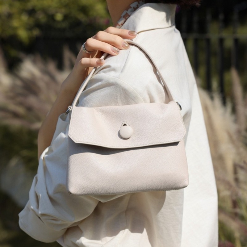 2026 New Women Button Detail H - Structured Handbag Top Handle recension och pris