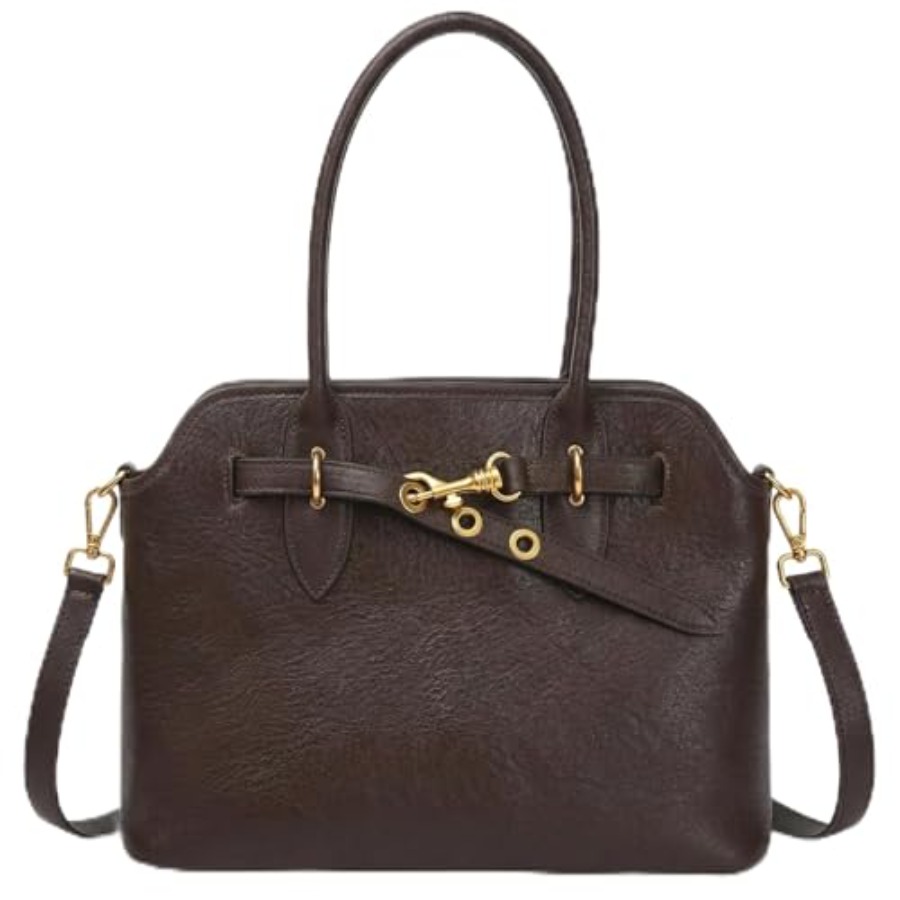 Genuine Leather Satchel Crossb - Structured Handbag Top Handle recension och pris