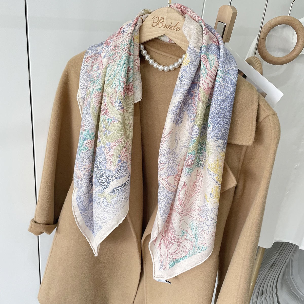 90CM Silk Wool Scarf Women Hea - Luxury Bags And Accessories recension och pris