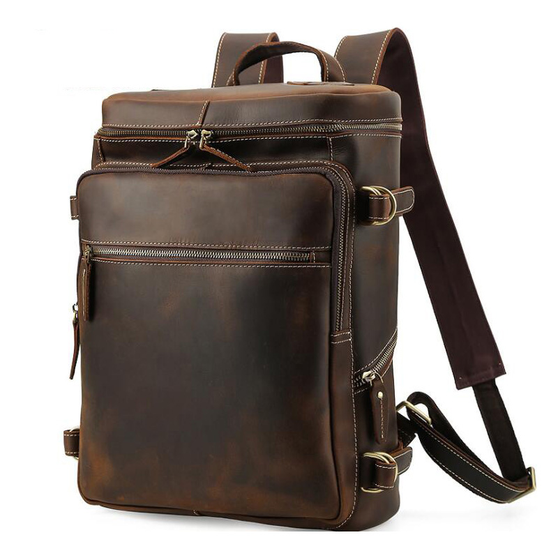 Large Leather Backpack Men Lux - Luxury Bags That Fit Laptop recension och pris