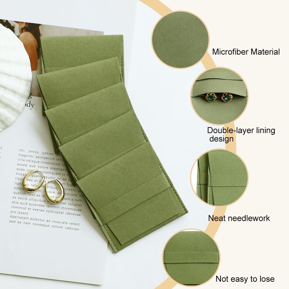 40pcs Green Microfiber Jewelry - Luxury Bags Green recension och pris