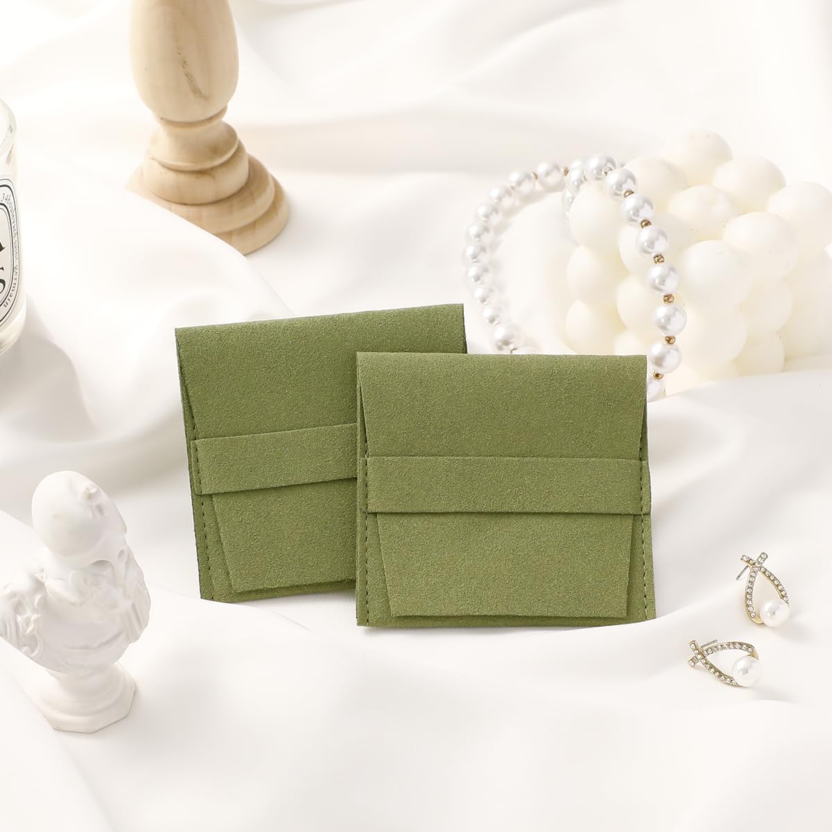 40pcs Green Microfiber Jewelry - Luxury Bags Green recension och pris