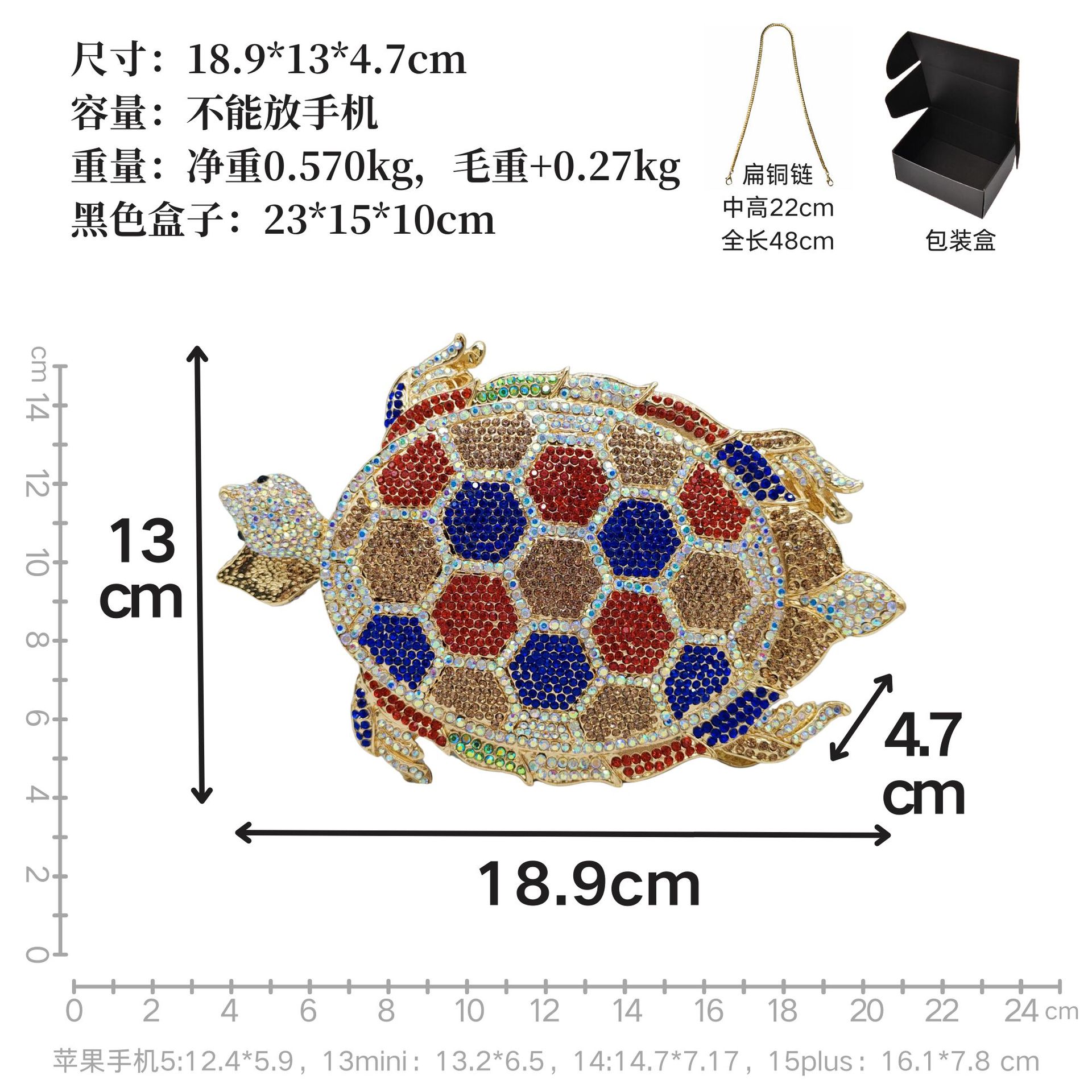 Turtle-Shaped Rhinestone Eveni - Luxury Bags Green recension och pris