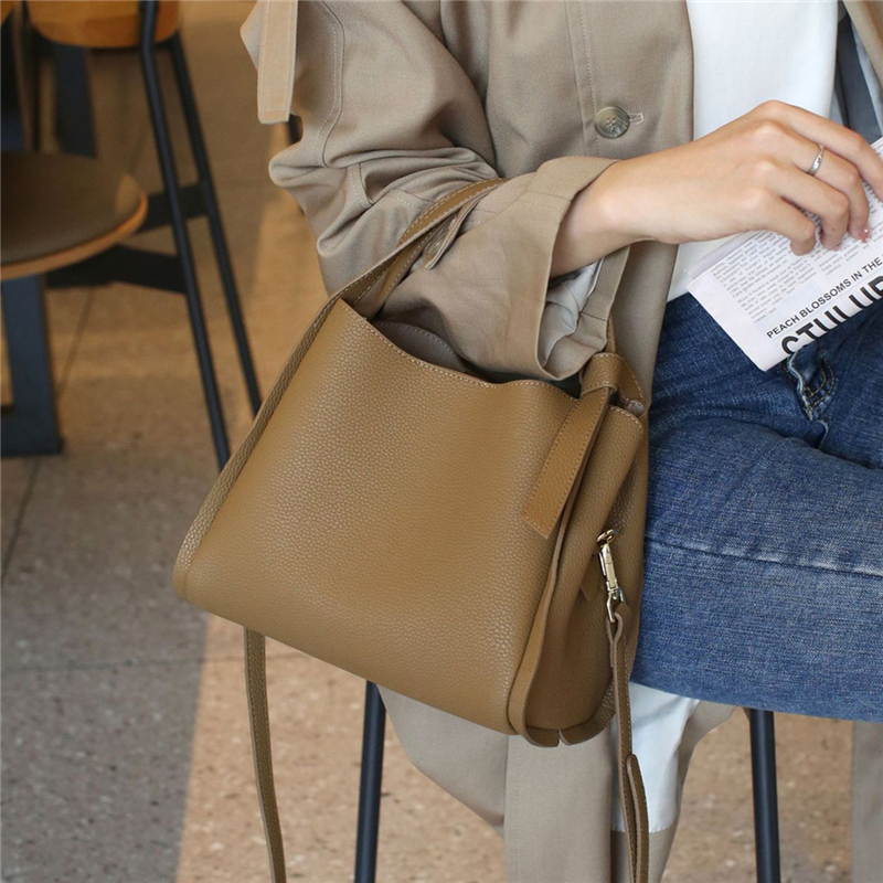 BURMINSA Genuine Pebbled Leath - Structured Handbag Top Handle recension och pris