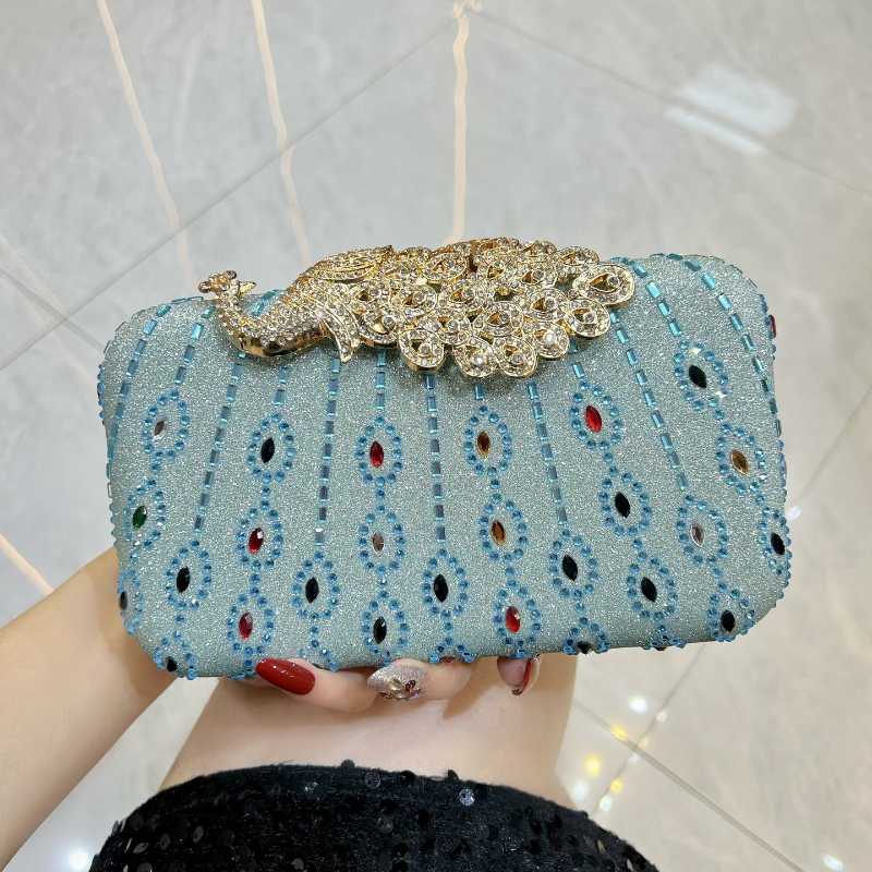 Fashion Diamond-Encrusted Clut - Luxury Bags Green recension och pris