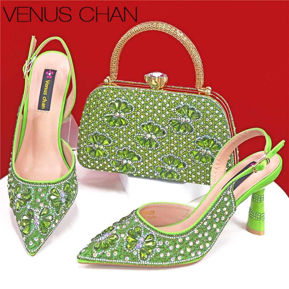 Luxury Green Rhinestone Party  - Luxury Bags Green recension och pris