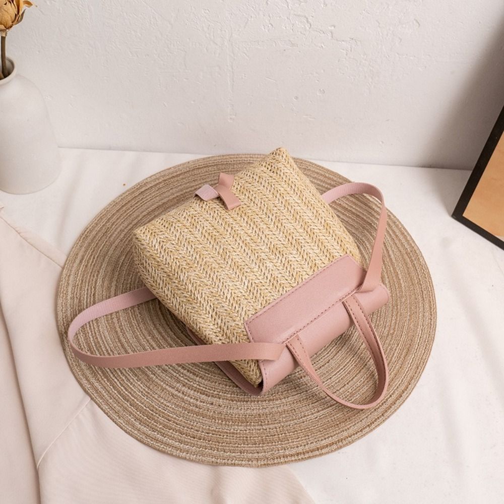 Fashion PU Leather Straw Backp - Luxury Bags Vintage recension och pris