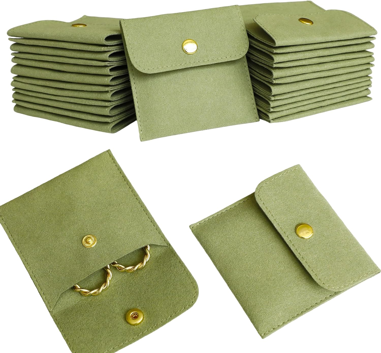 10 Pcs Green Microfiber Jewelr - Luxury Bags Green recension och pris