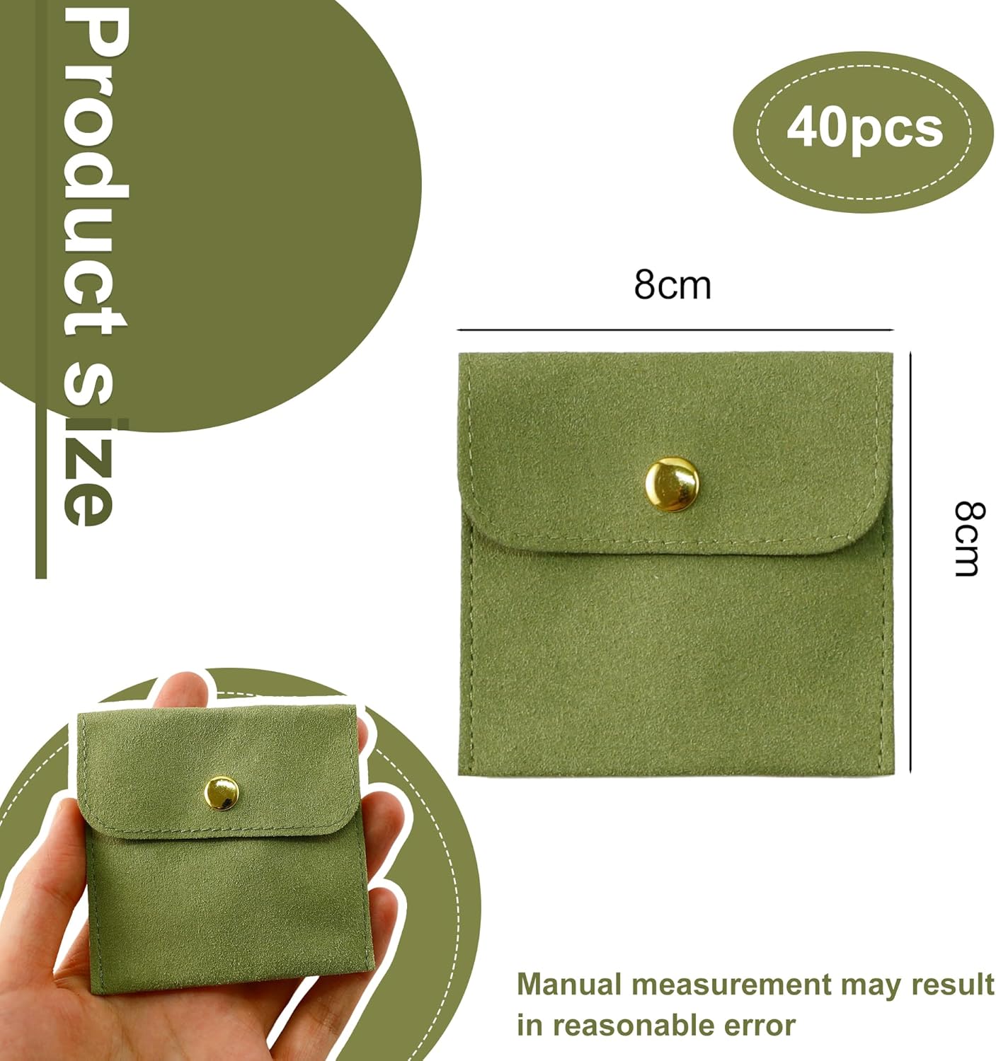 10 Pcs Green Microfiber Jewelr - Luxury Bags Green recension och pris